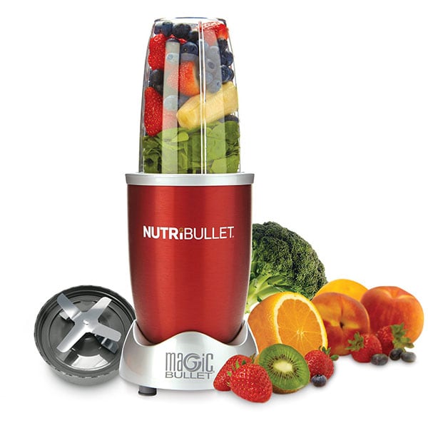 Blender DELIMANO Nutribullet Magic Bullet, 0.7l, 600W, 1 treapta viteza, argintiu-rosu