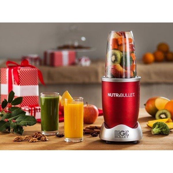 Blender DELIMANO Nutribullet Magic Bullet, 0.7l, 600W, 1 treapta viteza, argintiu-rosu
