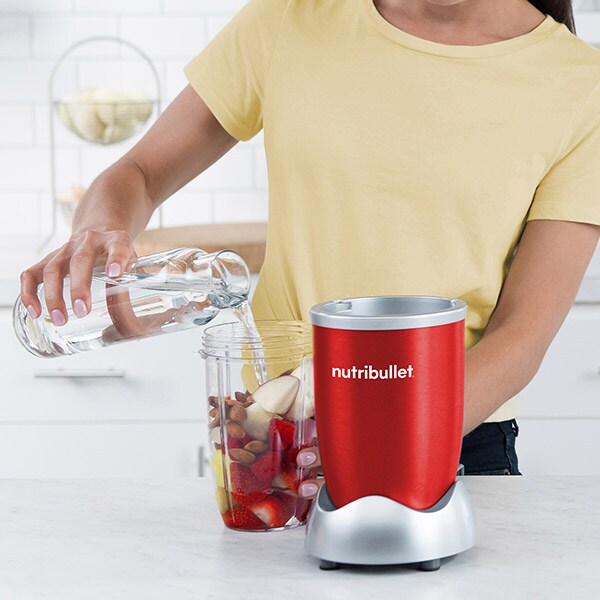 Blender DELIMANO 110073177, 0.7l, 600W, 1 treapta viteza, rosu-argintiu
