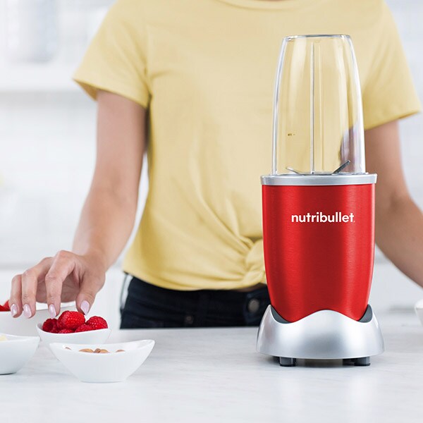 Blender DELIMANO 110073177, 0.7l, 600W, 1 treapta viteza, rosu-argintiu