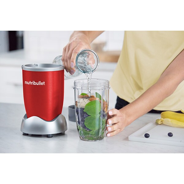 Blender DELIMANO 110073177, 0.7l, 600W, 1 treapta viteza, rosu-argintiu
