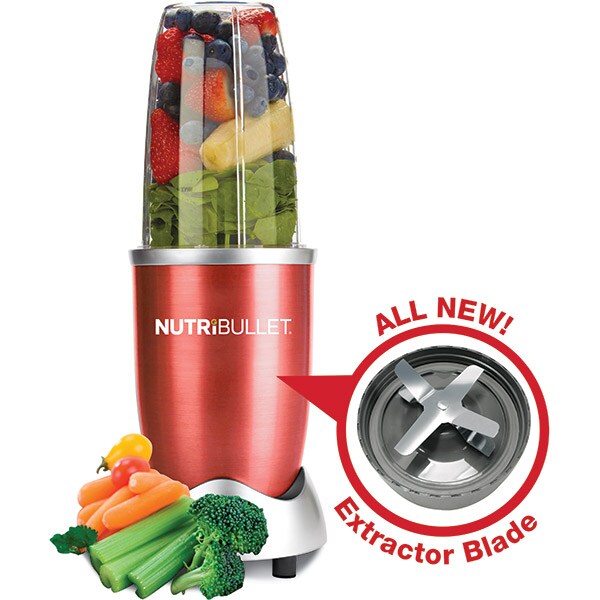 Blender DELIMANO 110073177, 0.7l, 600W, 1 treapta viteza, rosu-argintiu