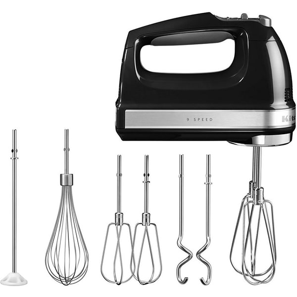 Mixer de mana KITCHENAID 5KHM9212EOB, 85W, 9 trepte viteza, negru lucios-argintiu