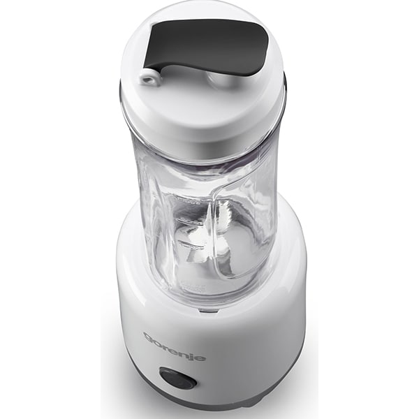 Mini blender GORENJE BSM600LBW, 0.6l, 300W, 1 treapta viteza, alb-negru 