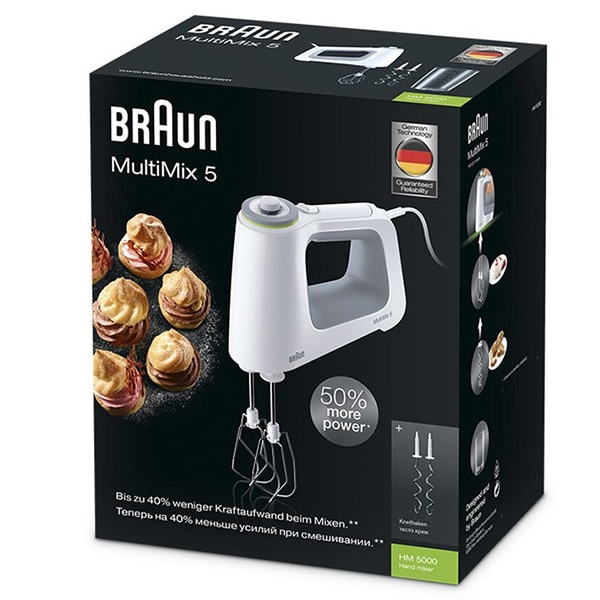 Mixer BRAUN Multiquick 5 HM5000WH, 700W, 6 trepte viteza, alb-gri