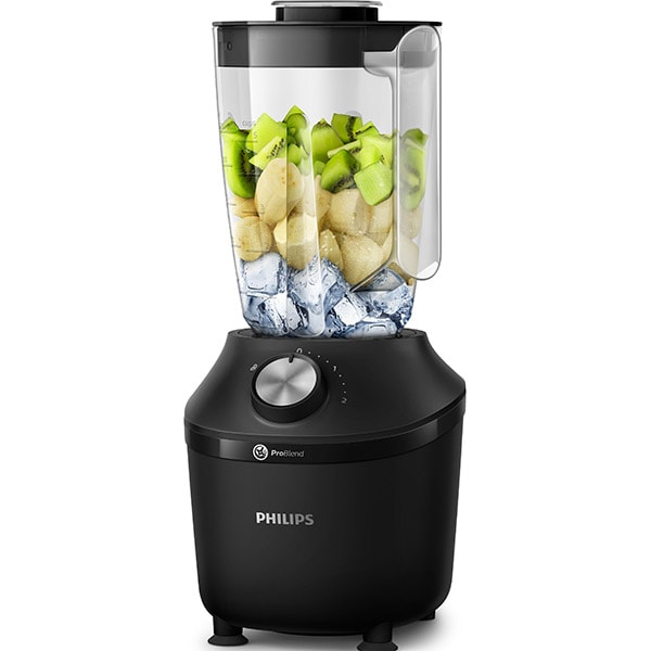 Blender PHILIPS Seria 3000 HR2191/01, 2l, 600W, 2 trepte viteza, negru