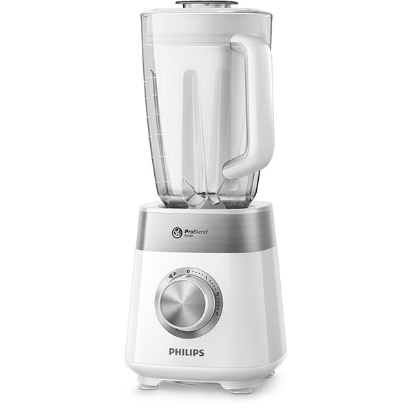 Blender PHILIPS ProBlend Crush HR2224/00, 2l, 800W, 3 trepte viteza, alb-argintiu