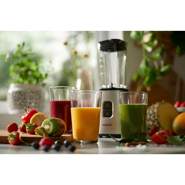 Blender PHILIPS HR260580, 0.9l, 350W, 2 trepte viteza, argintiu-negru