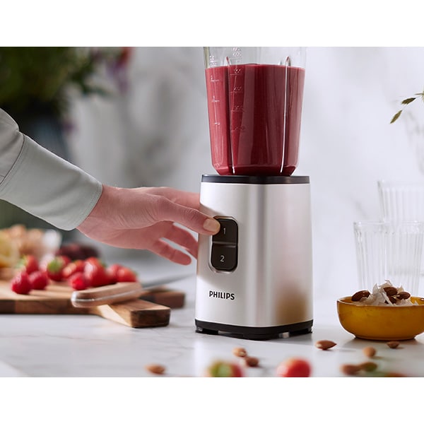 Blender PHILIPS HR260580, 0.9l, 350W, 2 trepte viteza, argintiu-negru