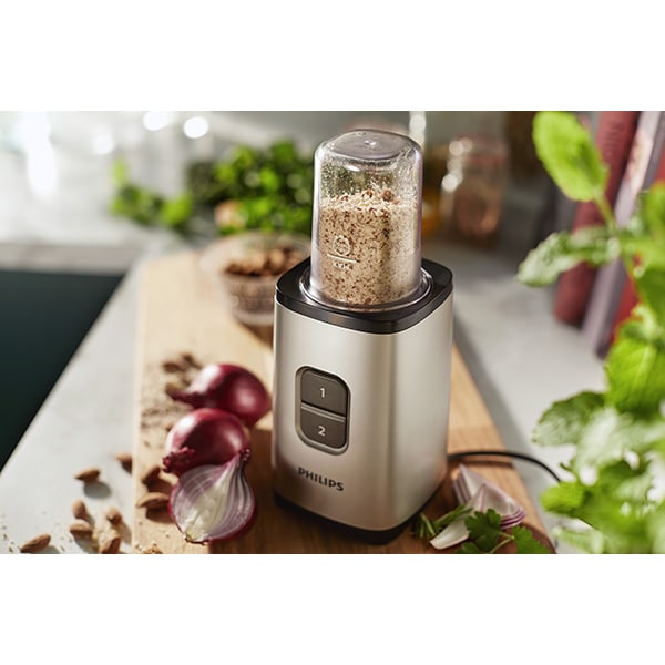 Blender PHILIPS HR260580, 0.9l, 350W, 2 trepte viteza, argintiu-negru