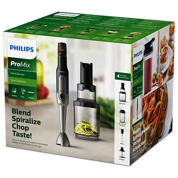 Mixer vertical PHILIPS Viva Collection ProMix HR2657/90, 0.5l, 800W, negru-argintiu