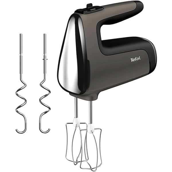 Mixer cu bol TEFAL Power'mix Silence HT654E38, 2.5l, 600W, 5 trepte viteza, argintiu-negru