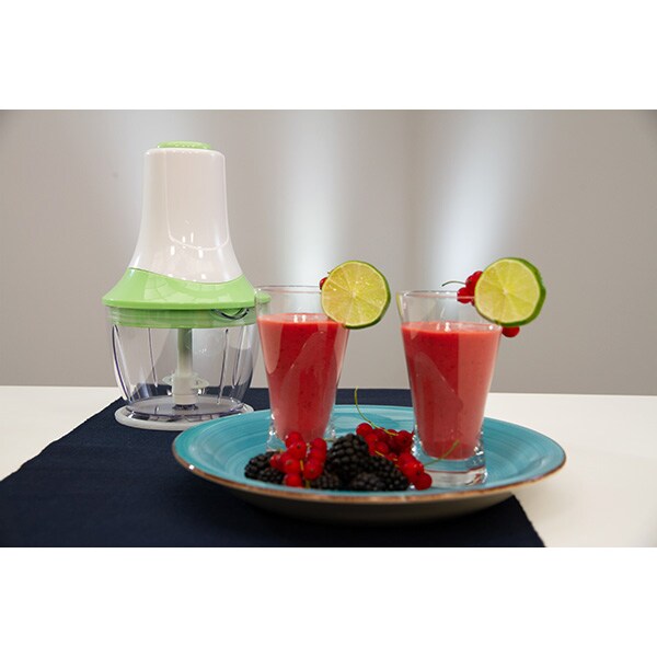 Mini tocator MEDIASHOP Livington MagicCut M28935, 1l, 300W, 1 treapta viteza, alb-verde