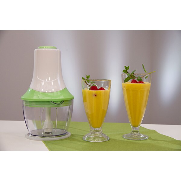 Mini tocator MEDIASHOP Livington MagicCut M28935, 1l, 300W, 1 treapta viteza, alb-verde