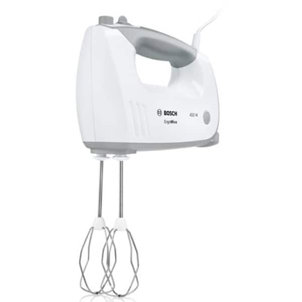 Mixer de mana BOSCH MFQ36440, 0.6l, 450W, 5 trepte viteza, alb-gri