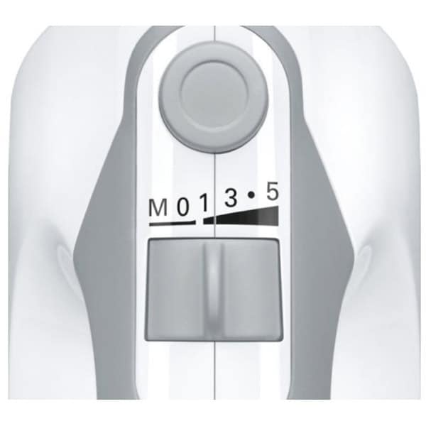 Mixer de mana BOSCH MFQ36440, 0.6l, 450W, 5 trepte viteza, alb-gri