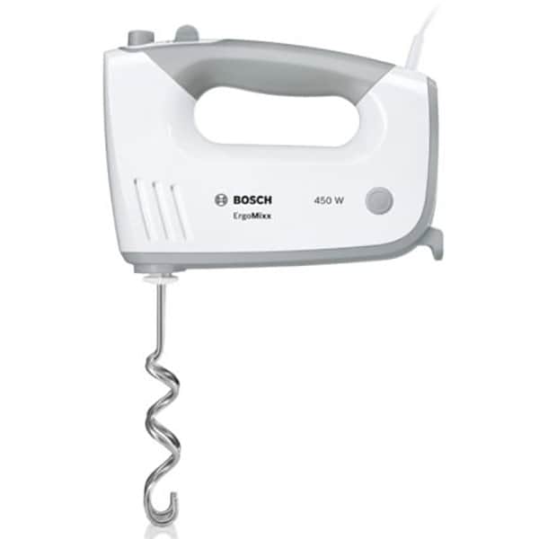 Mixer de mana BOSCH MFQ36440, 0.6l, 450W, 5 trepte viteza, alb-gri