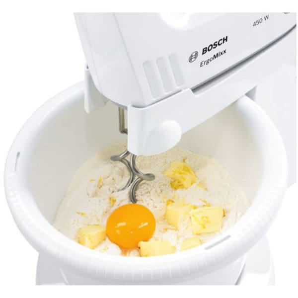 Mixer cu bol BOSCH ErgoMixx MFQ36460, 1l; 450W, 5 trepte viteza, alb-gri