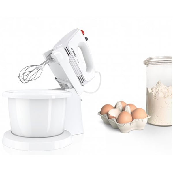 Mixer cu bol BOSCH MFQ2600W, 1l, 375W, 4 trepte viteza, alb