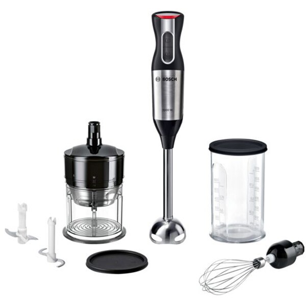 Mixer vertical BOSCH ErgoMixx Style MS6CM6166, 0.75l, 1000W, 12 trepte viteza, negru-argintiu
