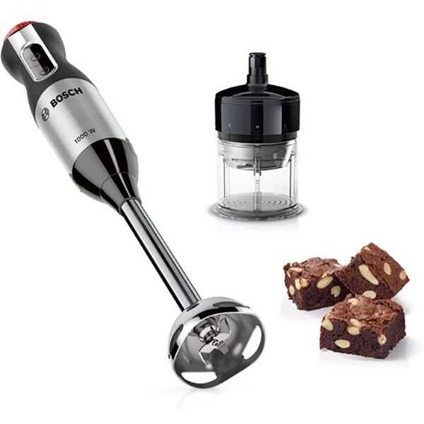 Mixer vertical BOSCH ErgoMixx Style MS6CM6166, 0.75l, 1000W, 12 trepte viteza, negru-argintiu