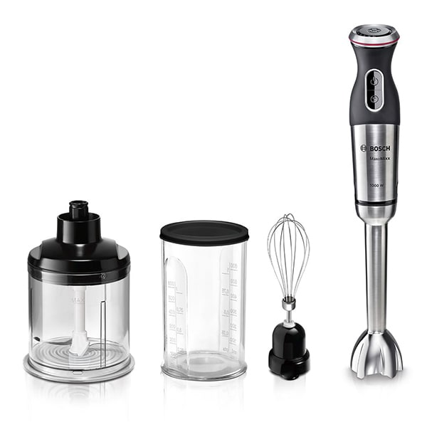 Mixer vertical BOSCH MaxoMixx MS8CM6160, 0.75l, 1000W, 12 trepte viteza, argintiu-negru 