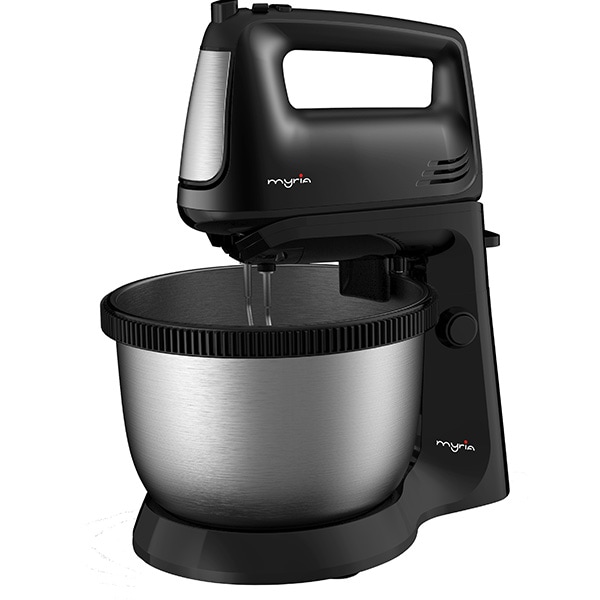 Mixer cu bol MYRIA MY4024BK, 3.4l, 300W, 5 trepte viteza, argintiu-negru 