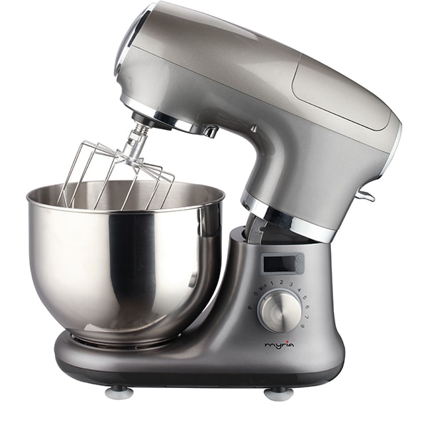 Mixer cu bol MYRIA MY4452, 5.5l, 1000W, 8 trepte viteza, argintiu-bej