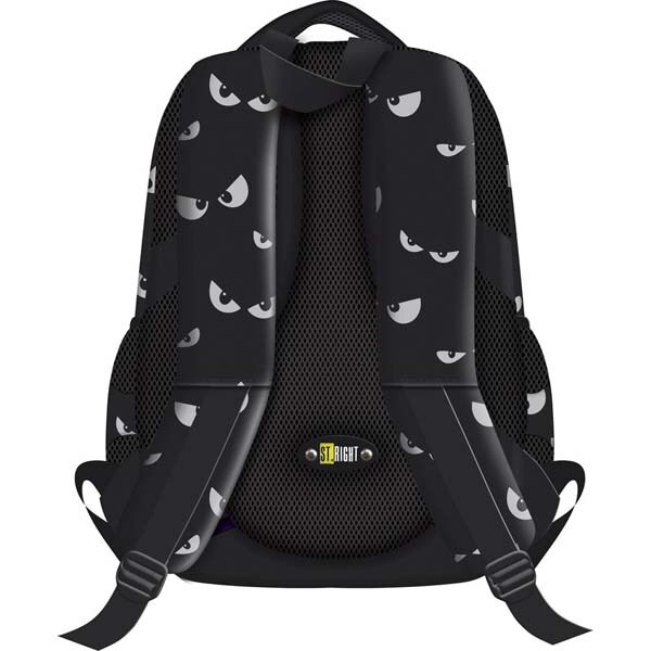 Ghiozdan MAJEWSKI St. Right Glowing Eyes BP26, negru-alb