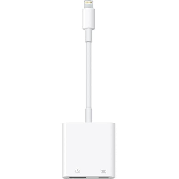 Cablu date APPLE MK0W2ZM/A, Lightning - adaptor pentru camera USB3, alb