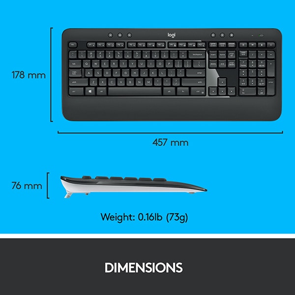 Kit tastatura si mouse Wireless LOGITECH MK540 Advanced, USB, negru