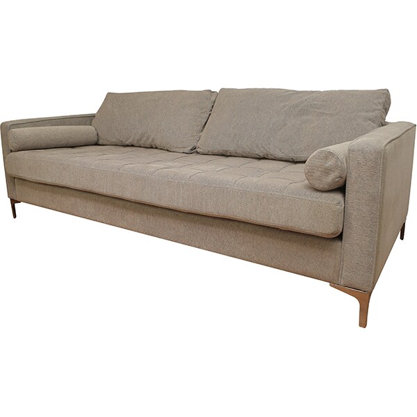 Canapea fixa Carla, 3 locuri, 223 x 96 x 65 cm, bej