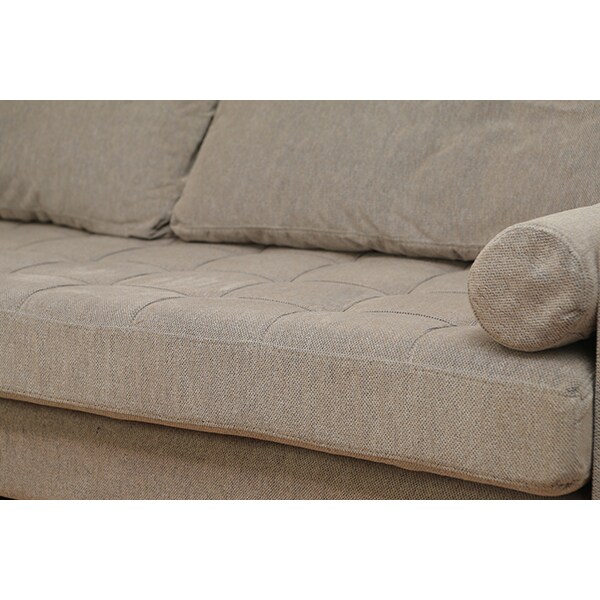 Canapea fixa Carla, 3 locuri, 223 x 96 x 65 cm, bej