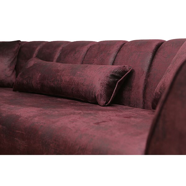 Canapea fixa Colezium, 3 locuri, 245 x 95 x 75 cm, bordo
