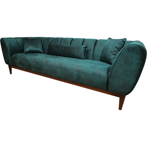 Canapea fixa Colezium, 3 locuri, 245 x 95 x 75 cm, verde