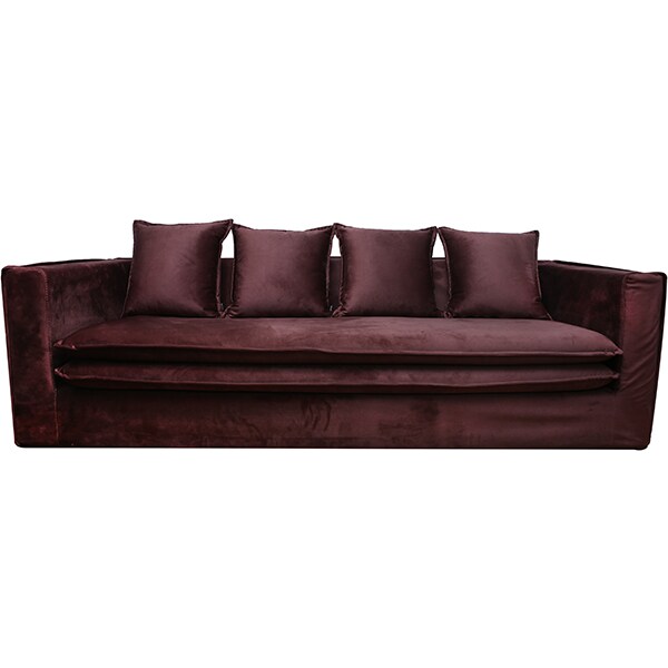 Canapea fixa Gloria, 3 locuri, 235 x 95 x 67 cm, bordo