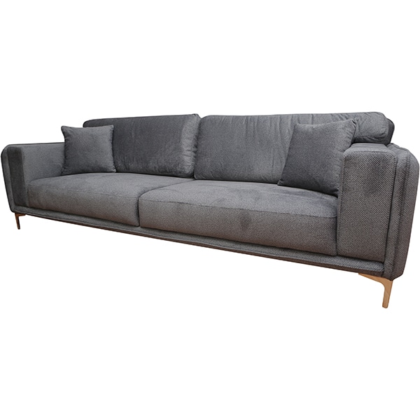 Canapea fixa Sonya, 3 locuri, 256 x 95 x 80 cm, gri