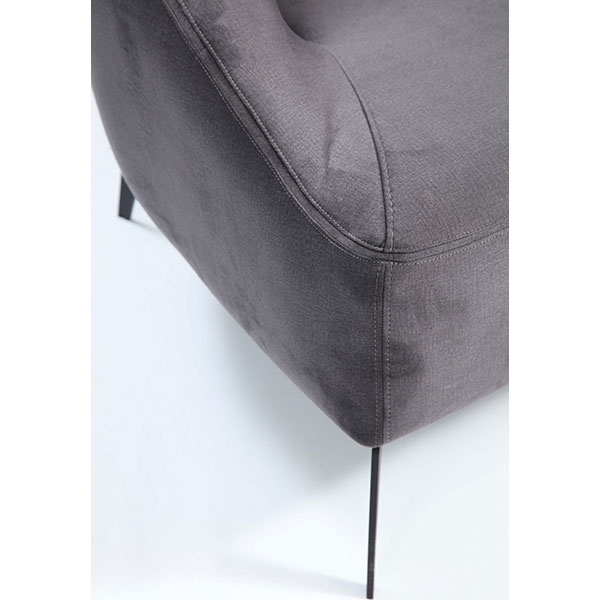 Fotoliu fix Betty, stofa, gri