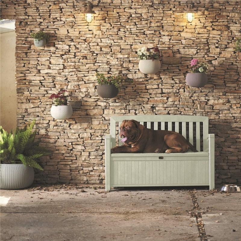 Canapea terasa KETER Patio, plastic, 132.7 x 61.2 x 88 cm, alb