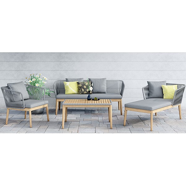 Set mobilier gradina MYRIA Viking Delo, 4 piese, gri inchis