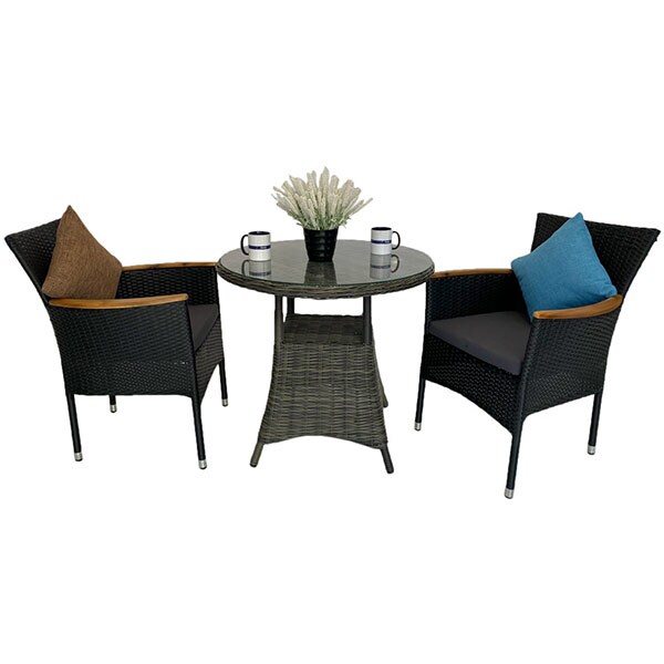 Set mobilier gradina MYRIA Wales Delo Doronto, 3 piese, gri inchis