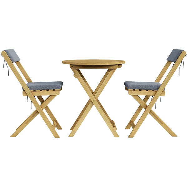 Set mobilier gradina MYRIA Viking Delo Wenley Bistro, 3 piese, gri inchis