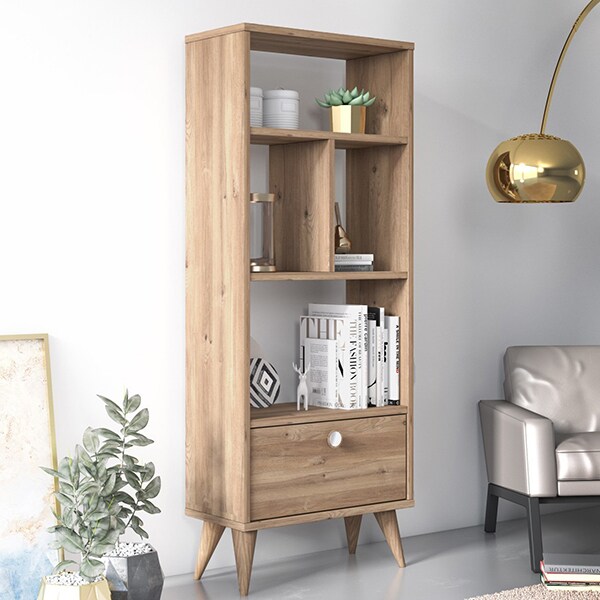 Biblioteca Vega S, stejar, 52 x 25 x 131 cm