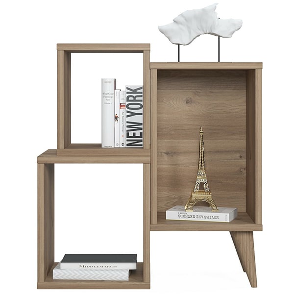 Biblioteca Mini Mabel, stejar, 60 x 27 x 65 cm