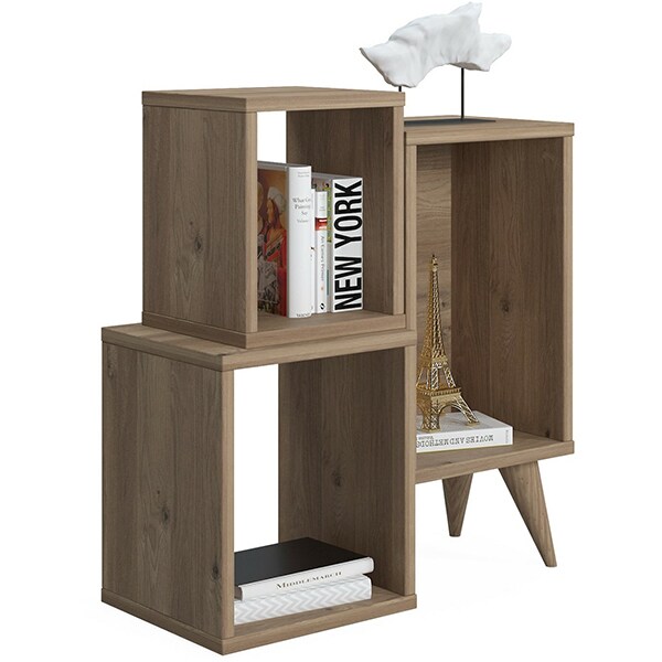 Biblioteca Mini Mabel, stejar, 60 x 27 x 65 cm
