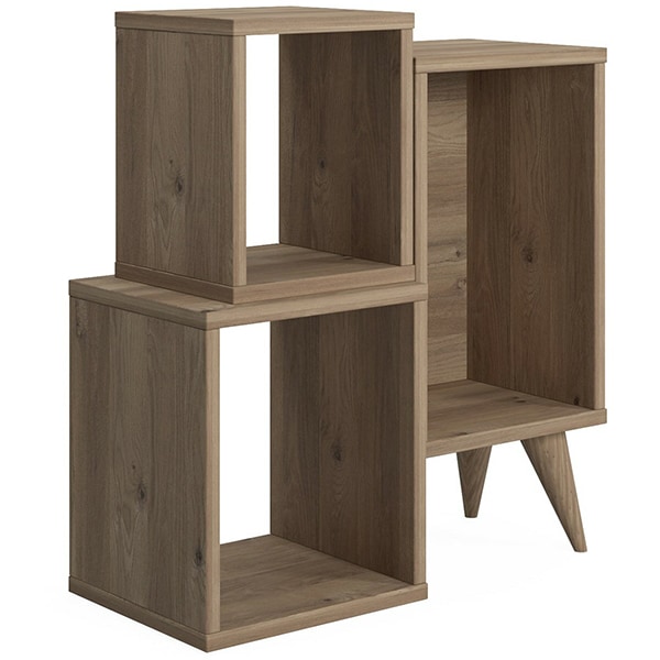Biblioteca Mini Mabel, stejar, 60 x 27 x 65 cm