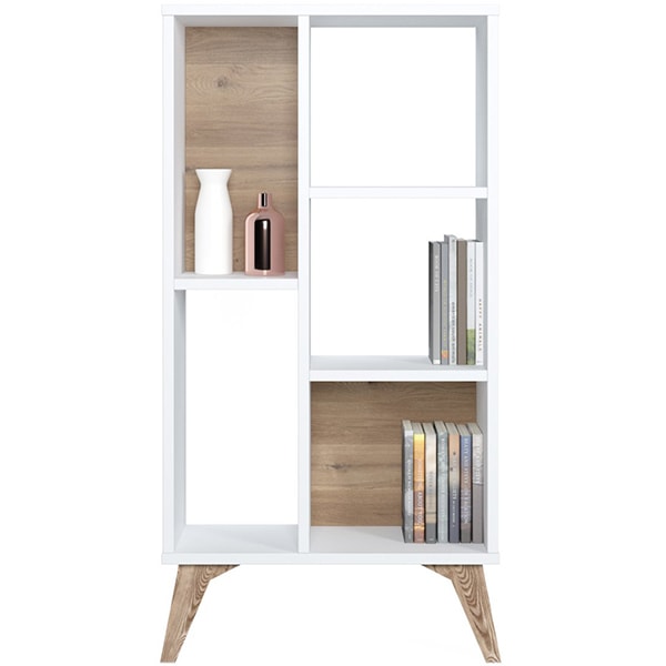 Biblioteca Frame, alb, 55 x 25 x 106 cm
