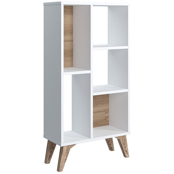 Biblioteca Frame, alb, 55 x 25 x 106 cm