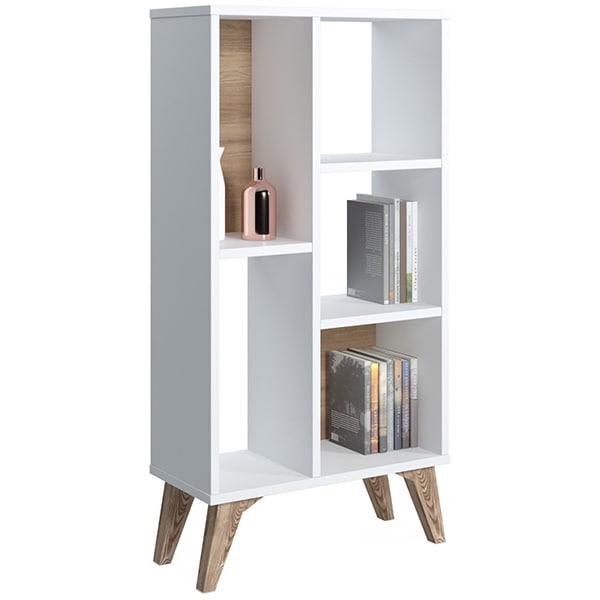 Biblioteca Frame, alb, 55 x 25 x 106 cm