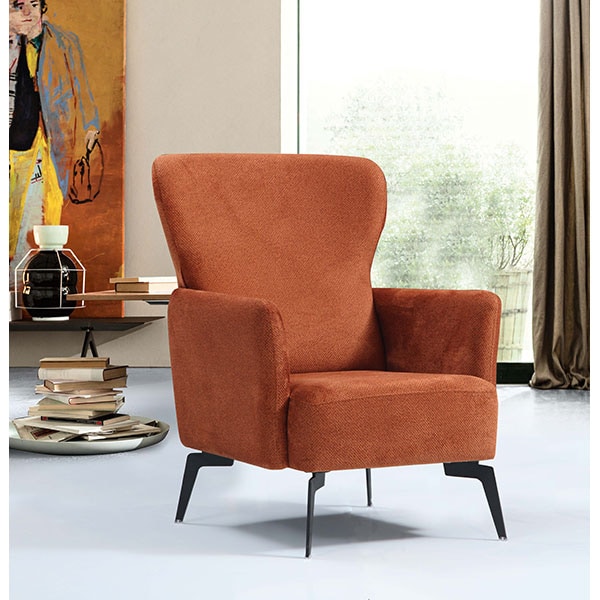 Fotoliu fix Elizabeth, stofa, caramiziu